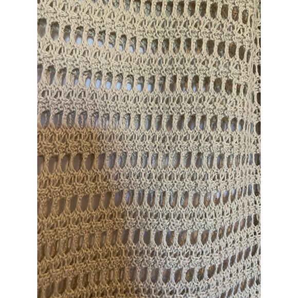 LuLu's Balmy Breeze Size Medium Crochet High waist Pants Beige - Picture 2 of 7